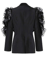Luxury Ruffled Sleeve Blazer